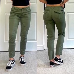 Comfy Camo Green Crop Cargo Trouser Pant Size 26